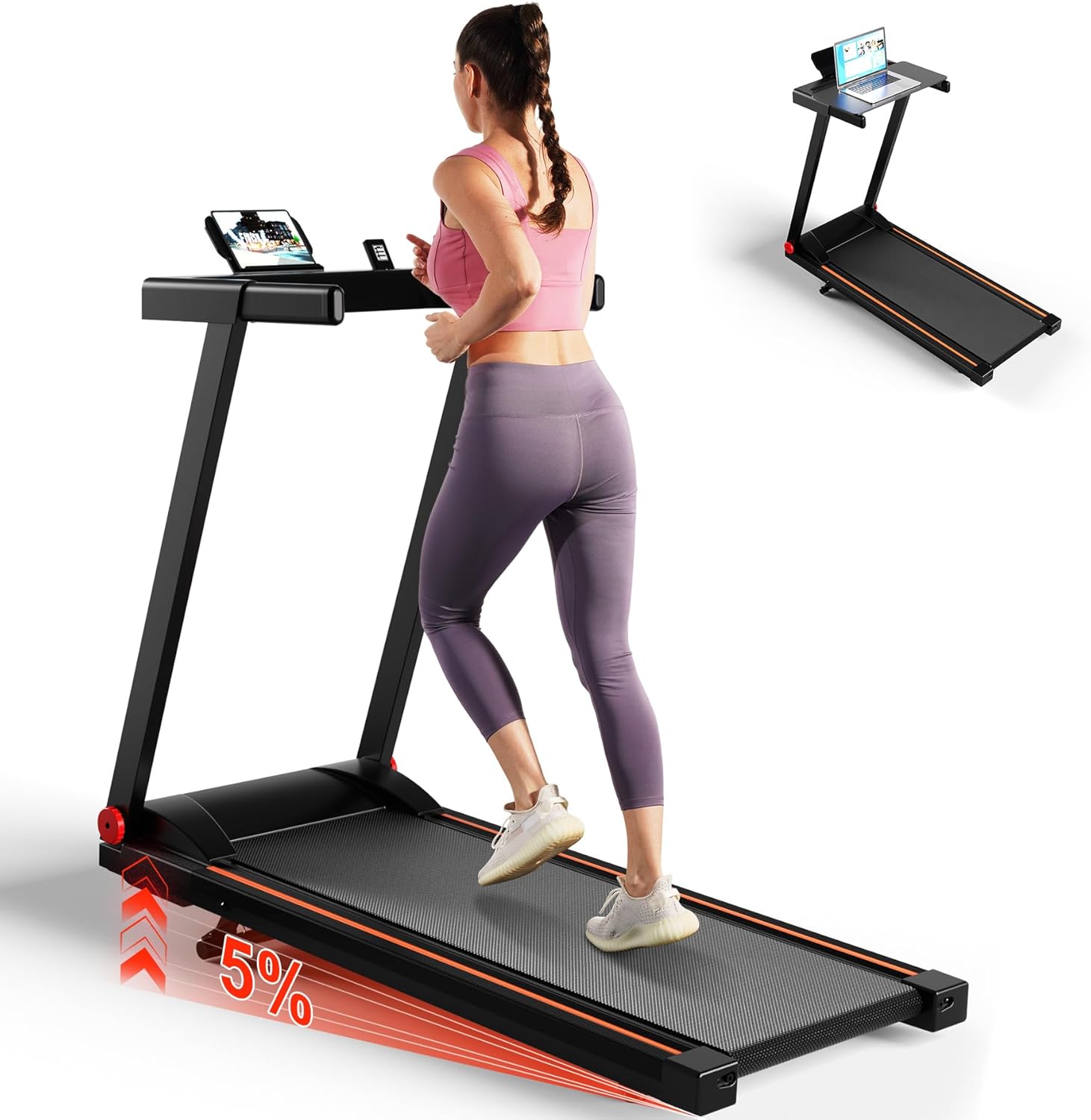 MJWW Treadmill for Home with Incline, 3.0 HP, 7.5 MPH, 300 lb Capacity