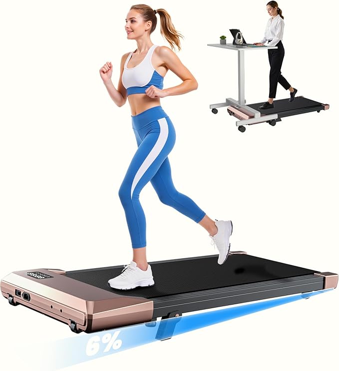 MJWW Walking Pad with 6% Incline, 3‑in‑1 Portable Under‑Desk Treadmill (250 lb Capacity)